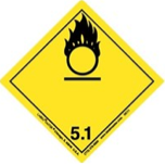 Oxidizer Hazard Class 5 Placard