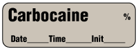Carbocaine % - Date, Time, Init. Anesthesia Label