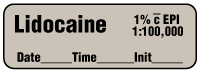 Lidocaine  1% c EPI   1:100,000 - Date, Time, Init. Anesthesia Label