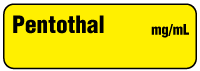 Pentothal mg/mL Anesthesia Label