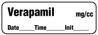 Verapamil mg/cc - Date, Time, Init. Anesthesia Label