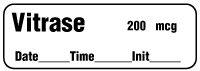 Vitrase 200 mcg - Date, Time, Init. Anesthesia Label