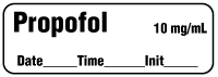 Propofol 10 mg/mL - Date, Time, Init. Anesthesia Label