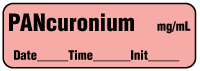 PANcuronium mg/mL - Date, Time, Init. Anesthesia Label