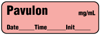Pavulon mg/mL -  Date, Time, Init. Anesthesia Label