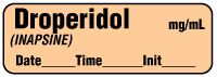 Droperidol (INAPSINE) mg/mL -  Date, Time, Init. Anesthesia Label