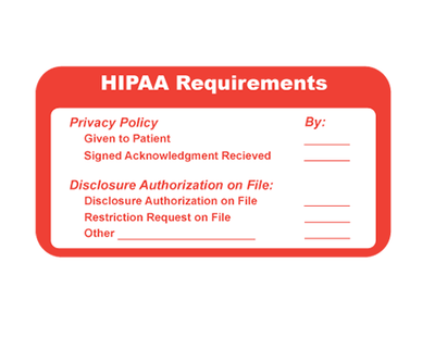 HIPAA Requirements Label