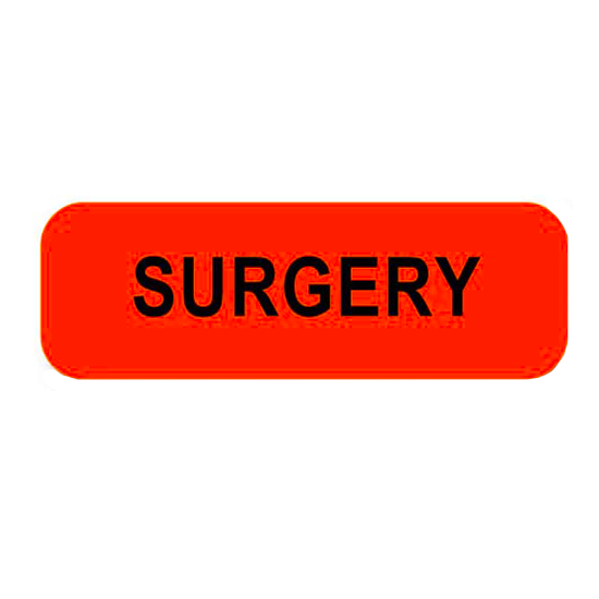 Surgery Label (Fl. Red)