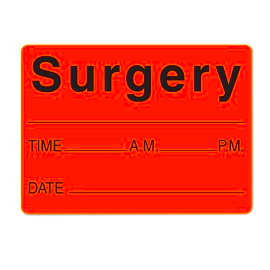 Surgery / Date / Time Label (Fl. Red)