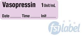 Vasopressin 1 Unit/mL - Date, Time, Init. Anesthesia Label