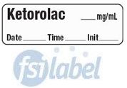 Ketorolac __mg/ml - Date, Time, Init. Syringe Label