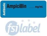  Ampicillin mg/ml Antibiotic Syringe Label