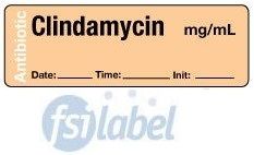 Clindamycin mg/mL - Date, Time, Init. Antibiotic Syringe Label