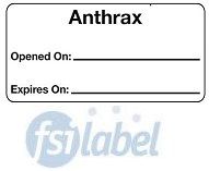 Anthrax Opened / Expired Vaccine Label