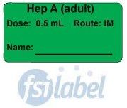 Hep A (adult) Dose: 0.5 mL/Route: IM  Vaccine Label