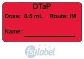 DTaP Dose: 0.5 mL/Route: IM  Vaccine Label