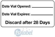 Date Vial Opened: /Date Vial Expires: /Discard after 28 Days Vaccine Label