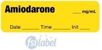 Amiodarone mg/mL - Date, Time, Init. Syringe Label Amiodarone mg/mL - Date, Time, Init. Syringe Label