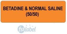 Betadine + Normal Saline (50/50) Syringe Label