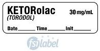 KETORolac (Toradol) 30 mg/mL - Date, Time, Init. Syringe Label