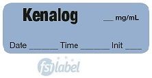 Kenalog __mg/ml - Date, Time, Init. Syringe Label