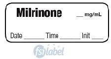 MILRINONE MG/ML - Date, Time, Init. Syringe Label MILRINONE MG/ML - Date, Time, Init. Syringe Label