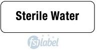 Sterile Water Syringe Label