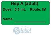 Hep A (adult) Dose: 0.5 mL/Route: IM  Vaccine Label