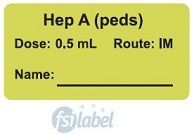 Hep A (peds) Dose: 0.5 mL/Route: IM  Immunization Label