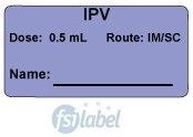 IPV Dose: 0.5 mL/Route: IM/SC  Vaccine Label