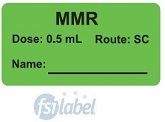 MMR Dose: 0.5 mL/Route: SC  Vaccine Label