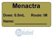 Menactra Dose: 0.5 mL/Route: IM  Vaccine Label
