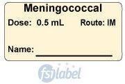 Meningococcal Dose: 0.5 mL/Route: IM  Vaccine Label
