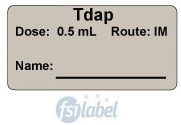 Tdap Dose: 0.5 mL/Route: IM Vaccine Label