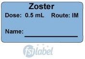 Zoster Dose: 0.5 mL/Route: IM  Immunization Label