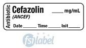 Cefazolin (ANCEF) mg/mL - Date, Time, Init. Antibiotic Syringe Label