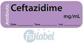 Ceftazidimine mg/mL Antibiotic Syringe Label