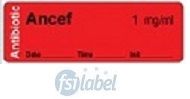 Ancef 1 mg/ml - Date, Time, Init. Antibiotic Syringe Label
