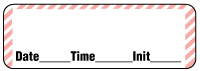 Blank (Red Diagonals) - Date, Time, Init. Anesthesia Label