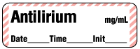 Antilirium mg/mL - Date, Time, Init. Anesthesia Label