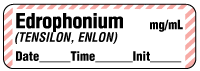 Edrophonium (TENSILON, ENLON) mg/mL - Date, Time, Init. Anesthesia Label