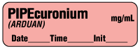 PIPEcuronium (ARDUAN) mg/mL - Date, Time, Init. Anesthesia Label