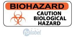 Biohazard/Caution Biological Hazard Label