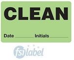 CLEAN - Date ___  Initials ___ Label