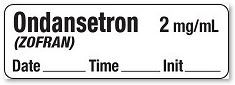 Ondansetron (ZOFRAN) 2 mg/ml - Date, Time, Init. Anesthesia Label