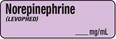 Norepinephrine (LEVOPHED) mg/mL Anesthesia Label Norepinephrine (LEVOPHED) mg/mL Anesthesia Label