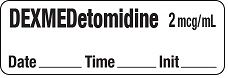 DEXMEDetomidine 2 mcg/mL - Date, Time, Init. Anesthesia Label