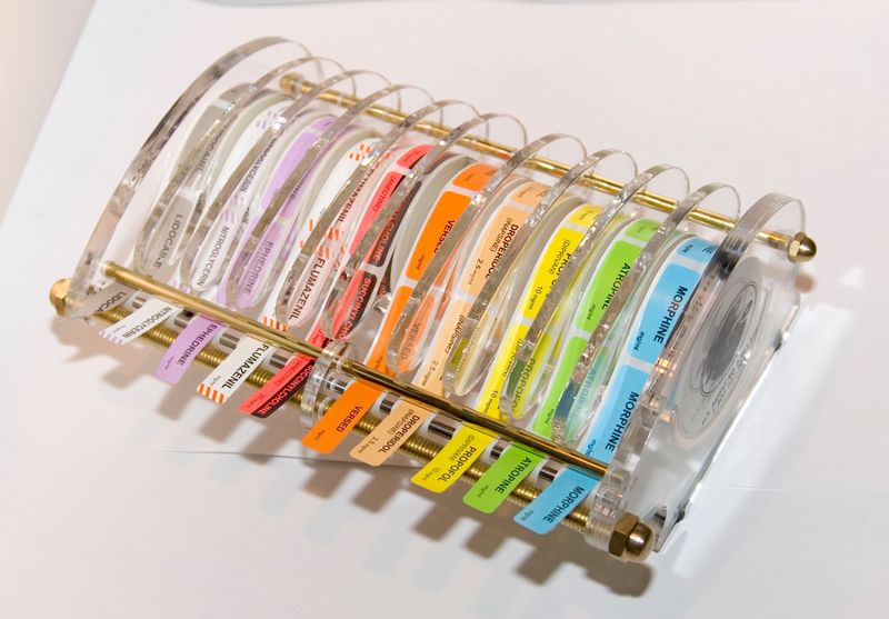 Anesthesia Label Dispenser (Holds 10 Rolls) Anesthesia Label Dispenser (Holds 10 Rolls)