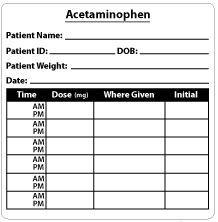 Acetaminophen Dosage Label