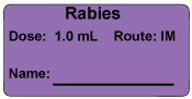 Rabies Dose: 1.0 mL/Route: IM  Immunization Label